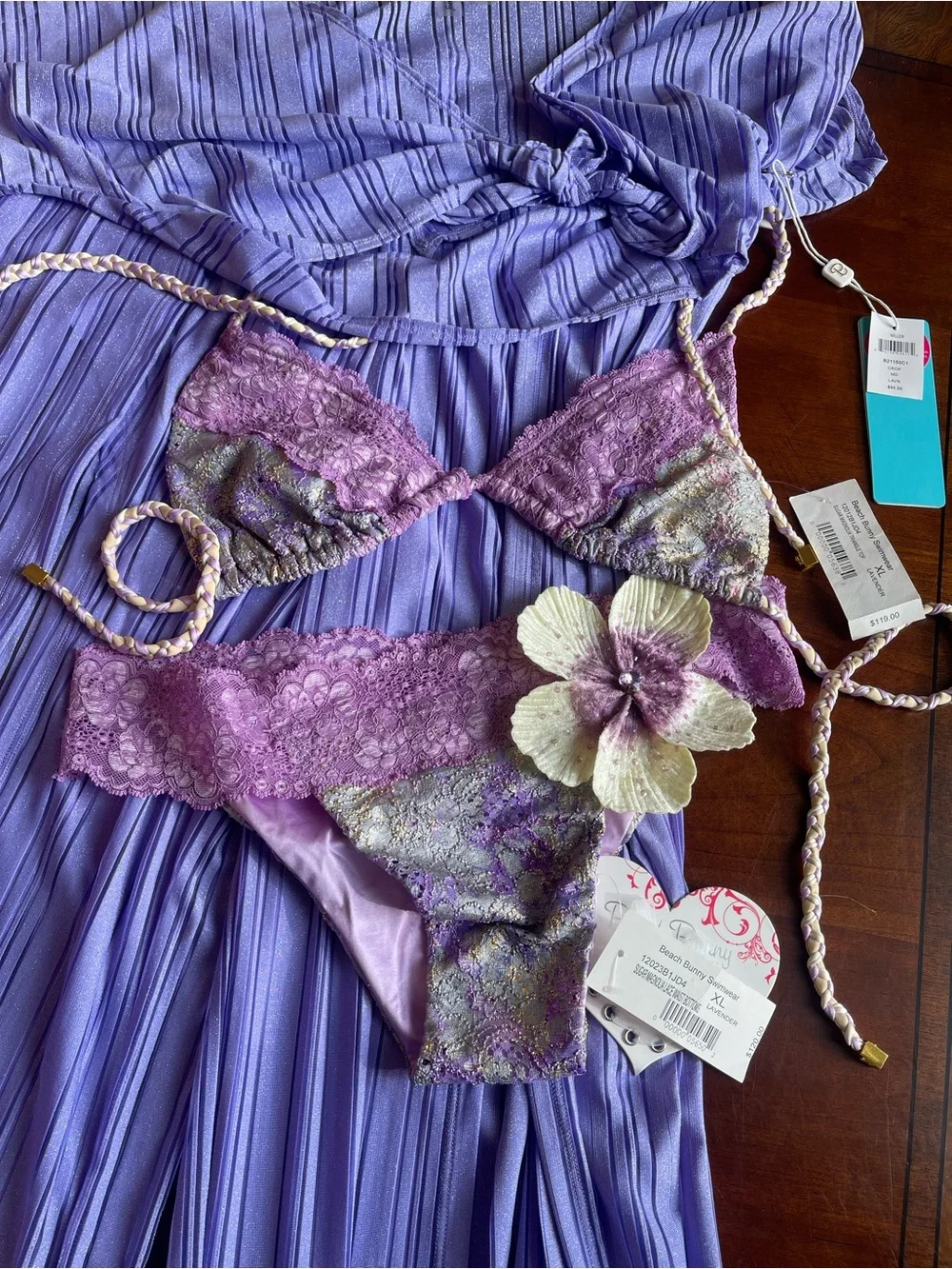 NWT beach bunny coverup size M and matching bikini set size XL - Picture 5 of 16